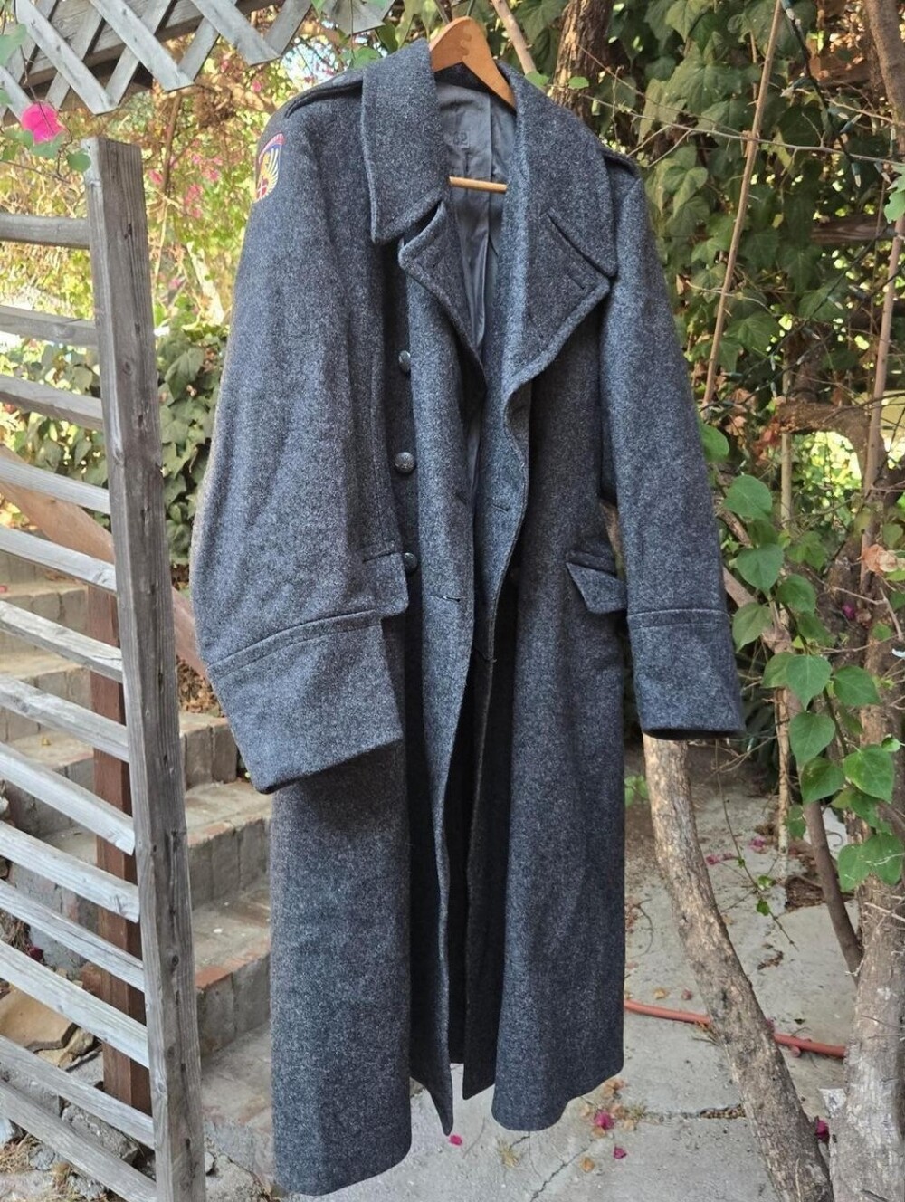 Men's Danish 60s Double-Breasted Wool Overcoat in Charcoal Gray